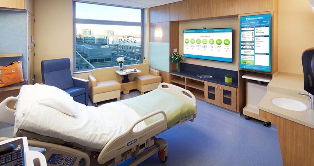 patient room new journey and whiteboard screens